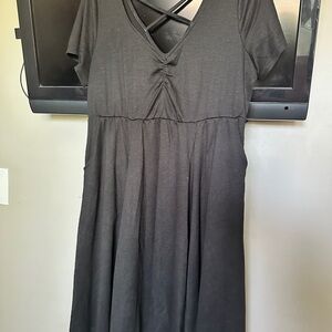 Torrid Black Ruched V-Neck Sundress